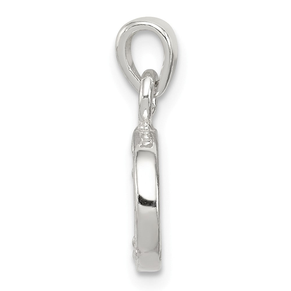 Million Charms 925 Sterling Silver (Cubic Zirconia) CZ Alphabet Letter Initial D Pendant