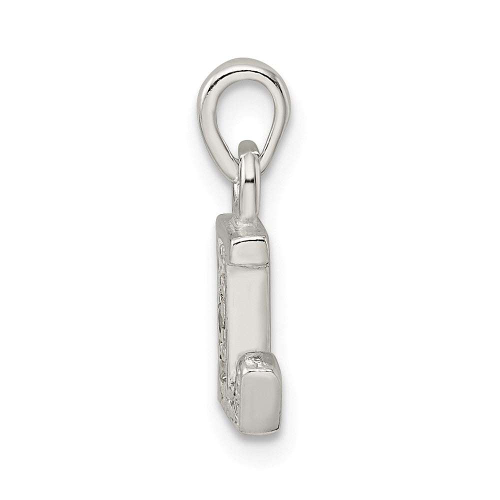 Million Charms 925 Sterling Silver (Cubic Zirconia) CZ Alphabet Letter Initial L Pendant