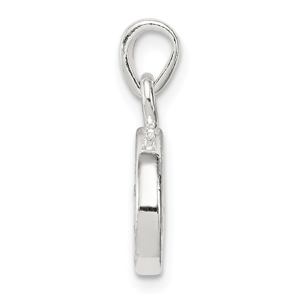 Million Charms 925 Sterling Silver (Cubic Zirconia) CZ Alphabet Letter Initial O Pendant