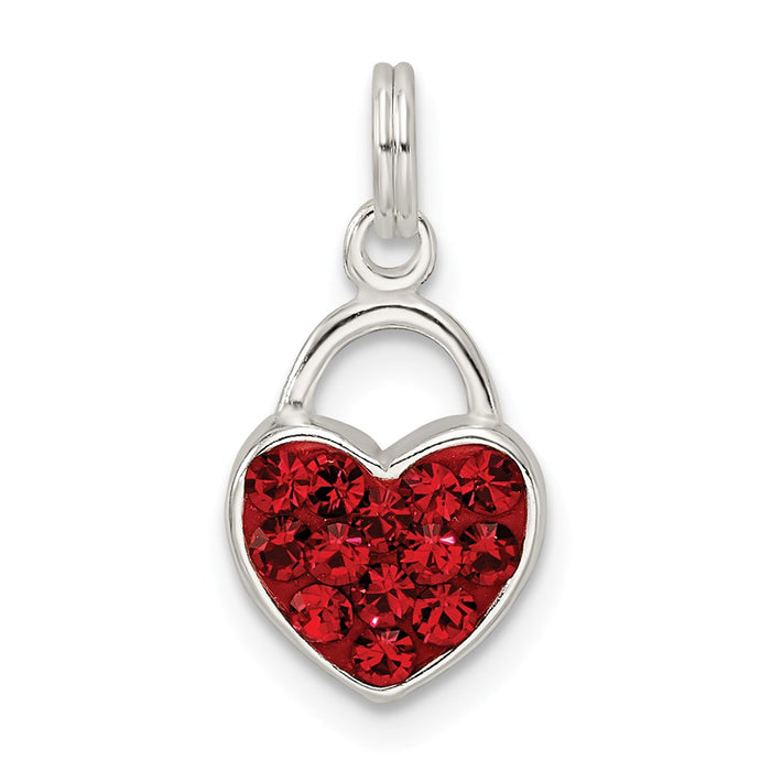 Million Charms 925 Sterling Silver Stellux Crystal Polished Heart Pendant