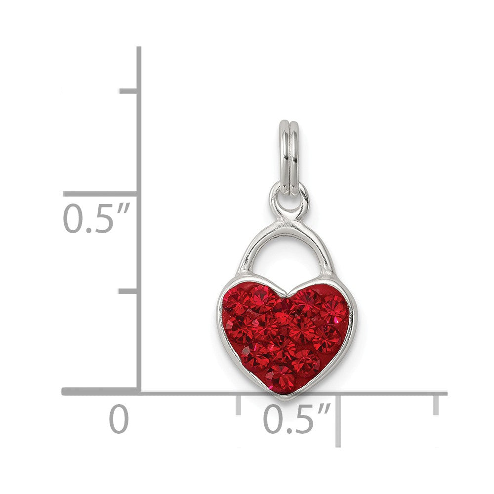 Million Charms 925 Sterling Silver Stellux Crystal Polished Heart Pendant