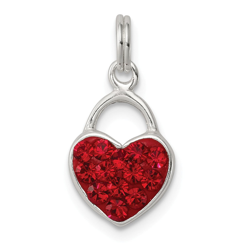 Million Charms 925 Sterling Silver Stellux Crystal Polished Heart Pendant