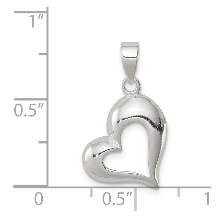 Million Charms 925 Sterling Silver Polished Heart Pendant