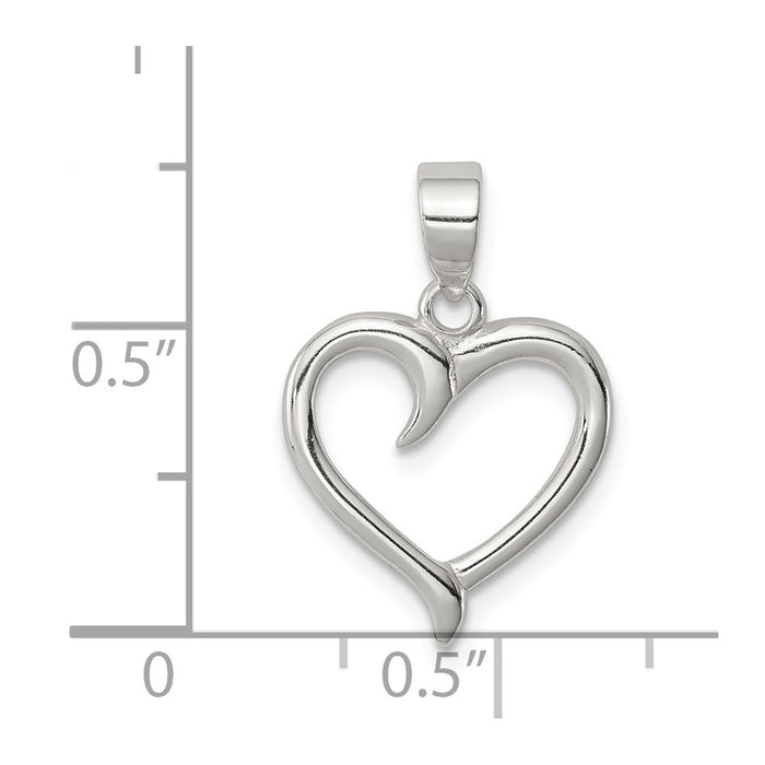 Million Charms 925 Sterling Silver Polished Heart Pendant