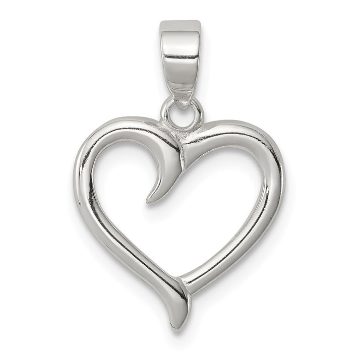 Million Charms 925 Sterling Silver Polished Heart Pendant