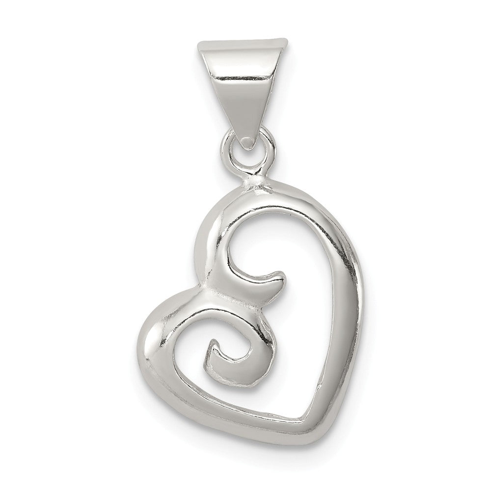 Million Charms 925 Sterling Silver Polished Fancy Swirl Heart Pendant