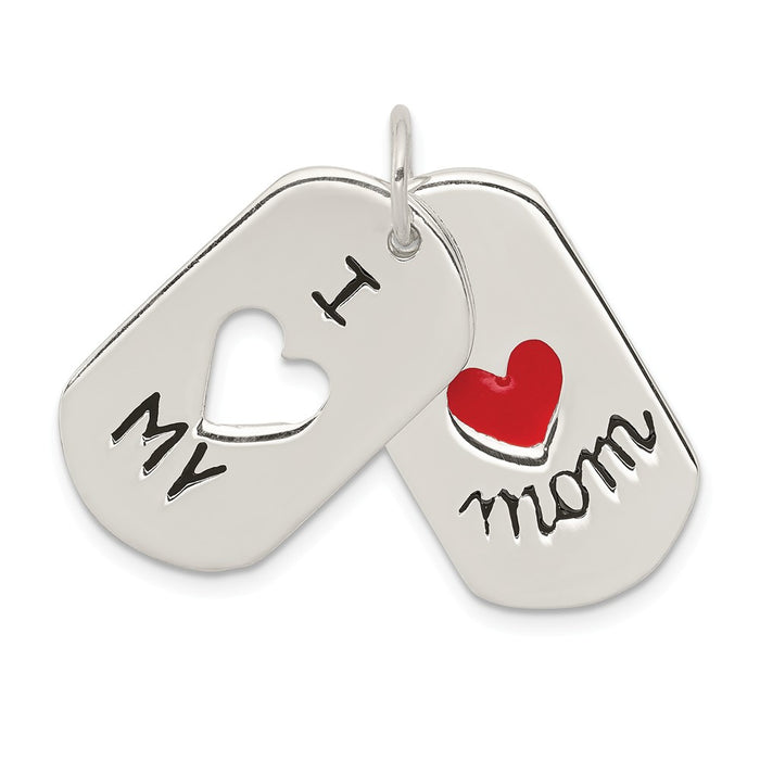 Million Charms 925 Sterling Silver I Love My Mom Moveable Pendant