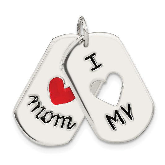 Million Charms 925 Sterling Silver I Love My Mom Moveable Pendant