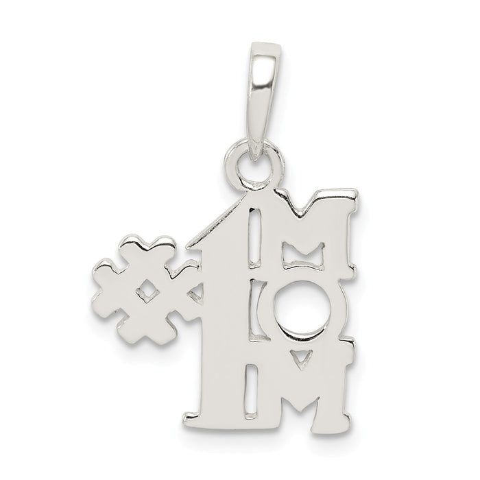Million Charms 925 Sterling Silver Polished Number One Mom Pendant