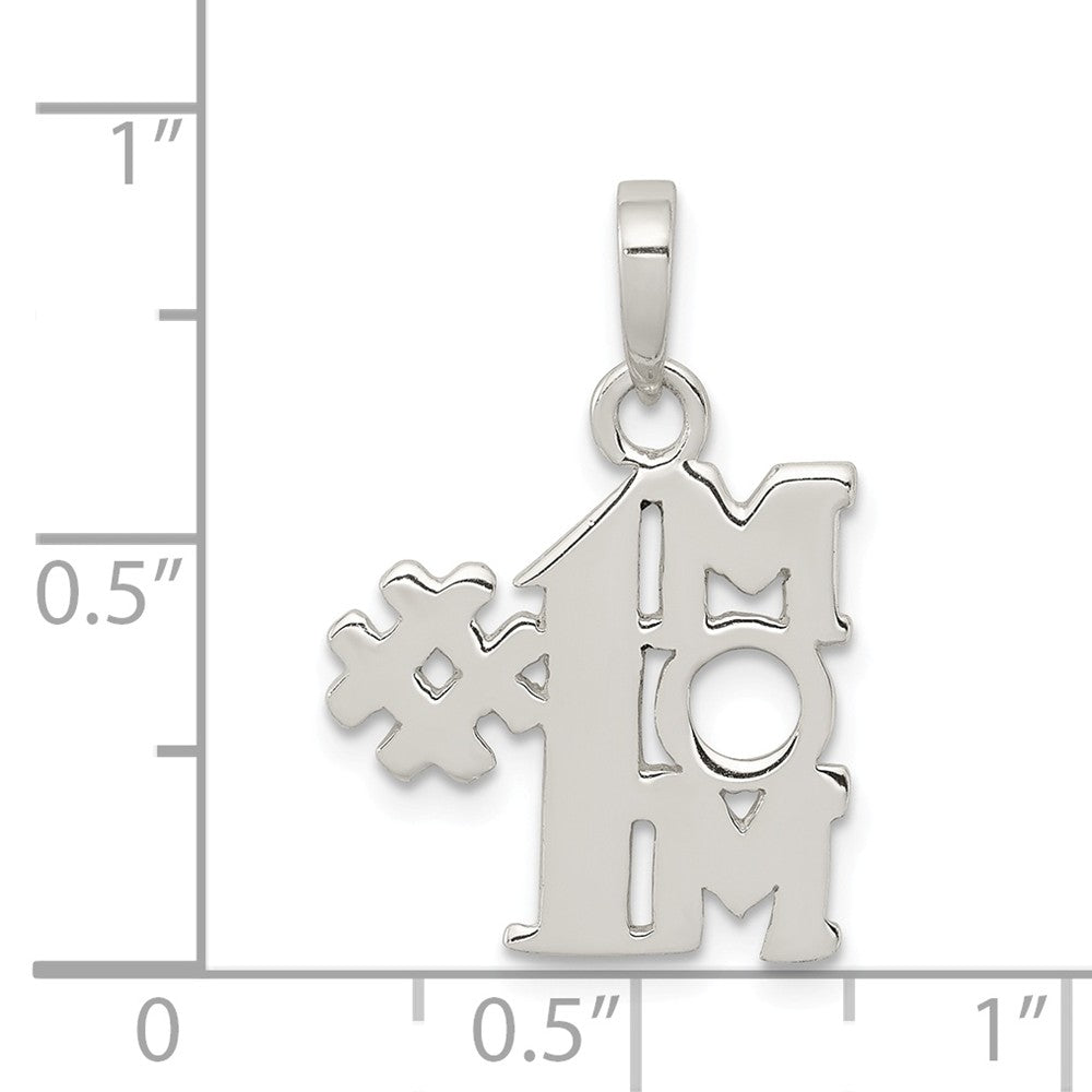 Million Charms 925 Sterling Silver Polished Number One Mom Pendant