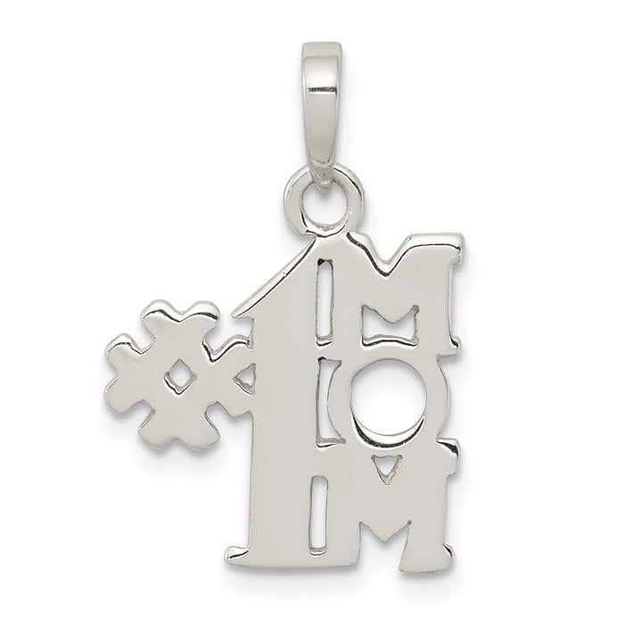Million Charms 925 Sterling Silver Polished Number One Mom Pendant