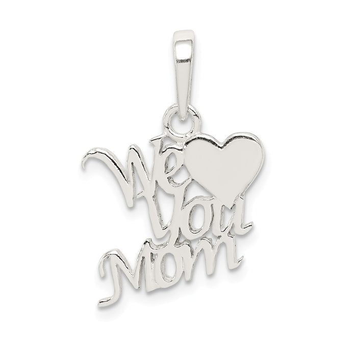 Million Charms 925 Sterling Silver Polished We Love You Mom Pendant