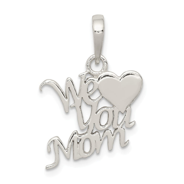 Million Charms 925 Sterling Silver Polished We Love You Mom Pendant