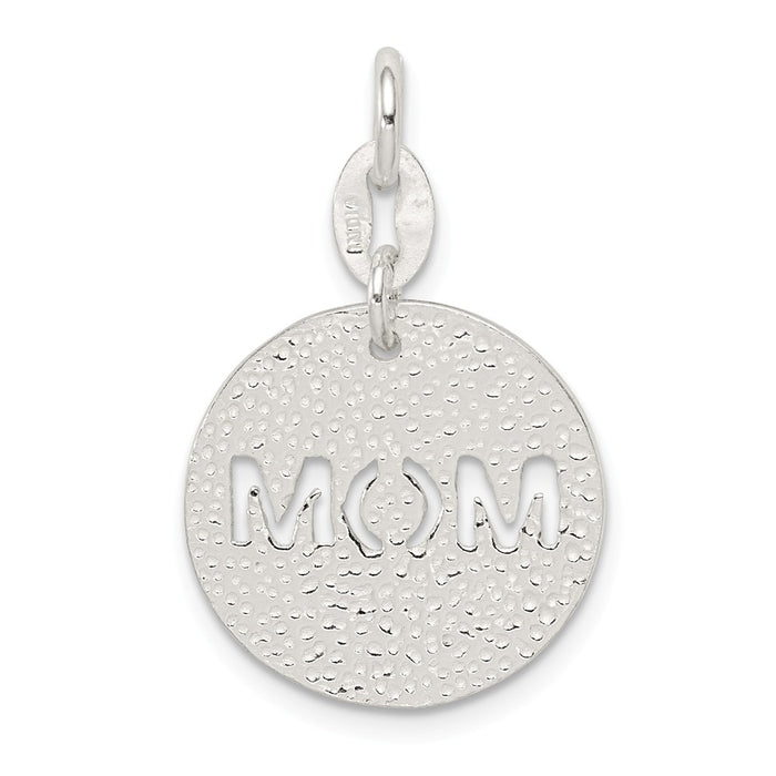 Million Charms 925 Sterling Silver Polished Circle Mom Charm