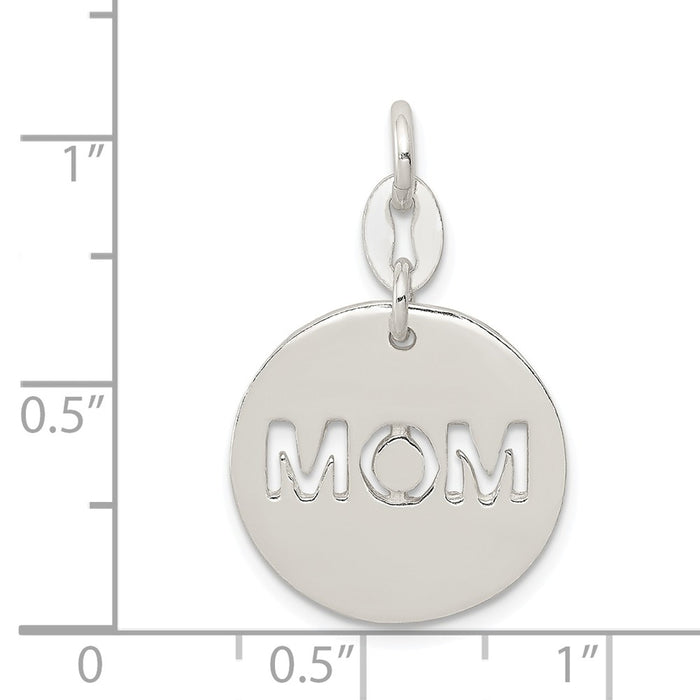 Million Charms 925 Sterling Silver Polished Circle Mom Charm