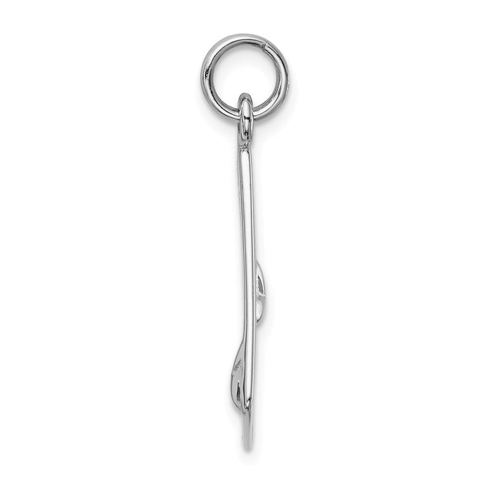 Million Charms 925 Sterling Silver Rhodium-Platedpolished Letter Envelope Charm