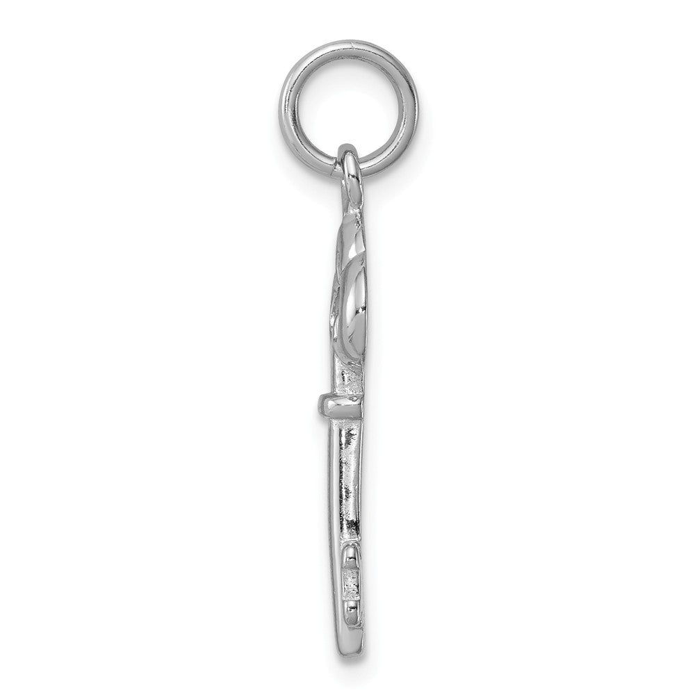 Million Charms 925 Sterling Silver Rhodium-Plated Polished Miniature Key Charm