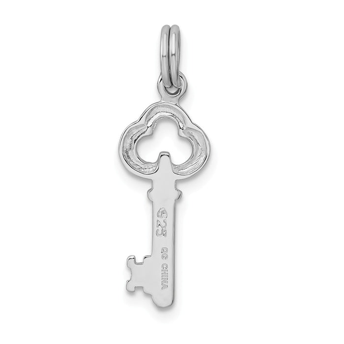 Million Charms 925 Sterling Silver Rhodium-Plated Polished Miniature Key Charm