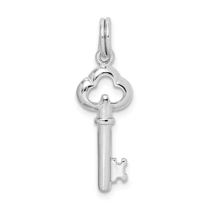 Million Charms 925 Sterling Silver Rhodium-Plated Polished Miniature Key Charm