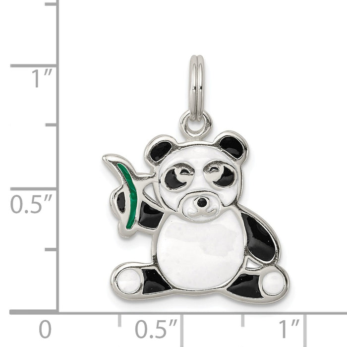 Million Charms 925 Sterling Silver Enameled Panda Bear Charm