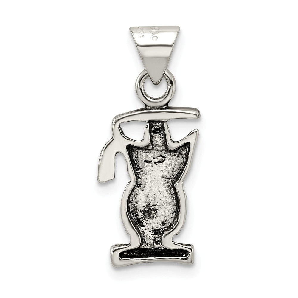 Million Charms 925 Sterling Silver Antiqued Graduation Owl Pendant