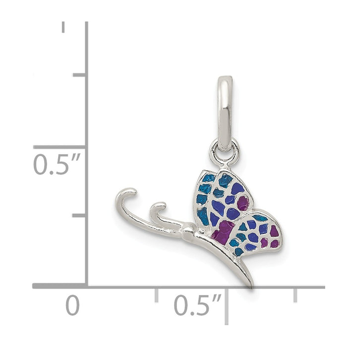 Million Charms 925 Sterling Silver Enameled Butterfly Charm