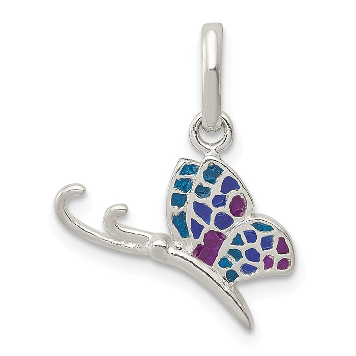 Million Charms 925 Sterling Silver Enameled Butterfly Charm
