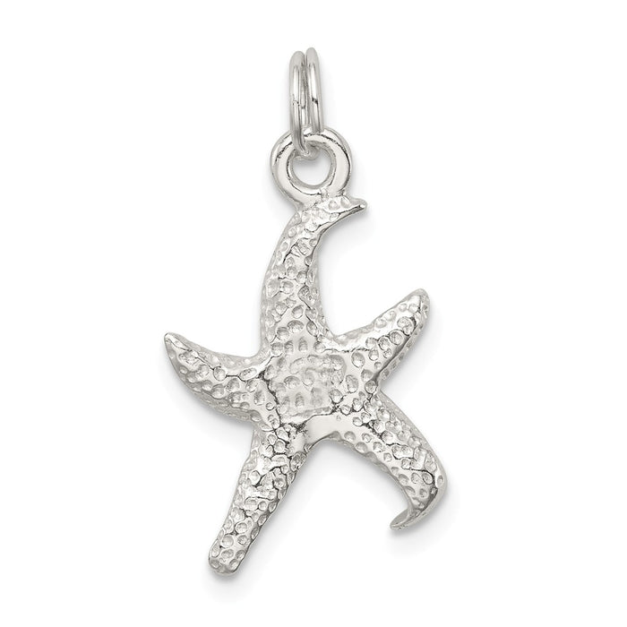 Million Charms 925 Sterling Silver Textured Nautical Starfish Pendant