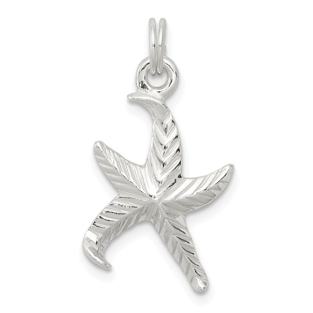 Million Charms 925 Sterling Silver Textured Nautical Starfish Pendant