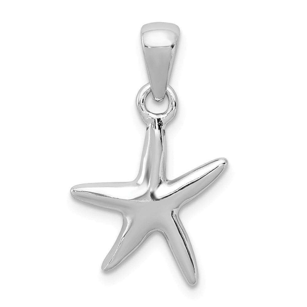 Million Charms 925 Sterling Silver Rhodium-Plated Polished Nautical Starfish Charm