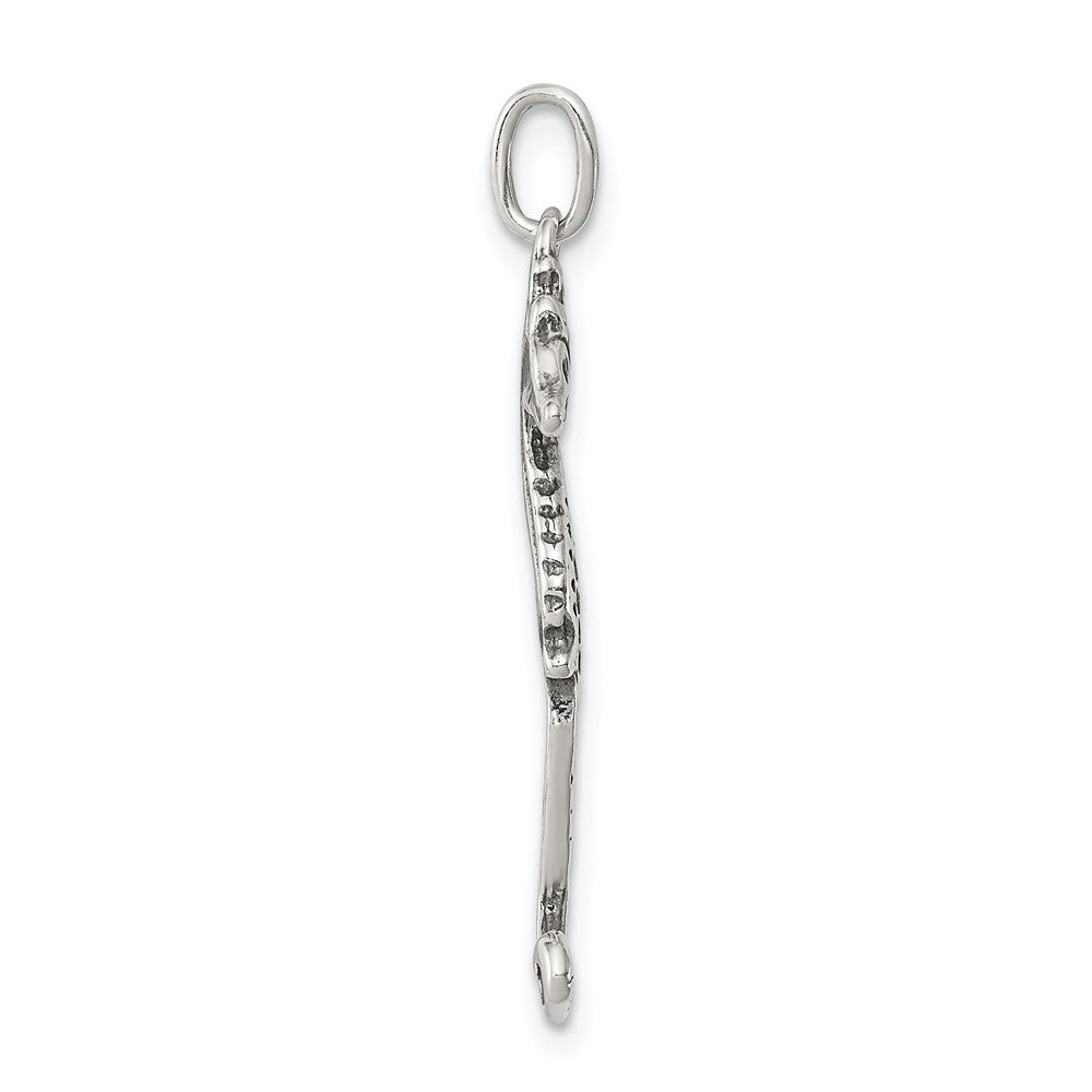 Million Charms 925 Sterling Silver Antiqued Nautical Seahorse Charm