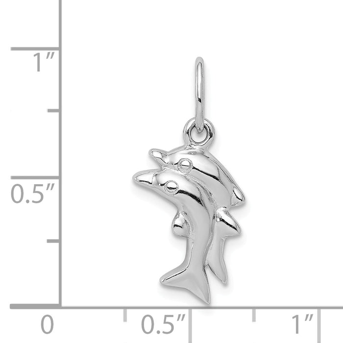 Million Charms 925 Sterling Silver Polished Dolphin Charm