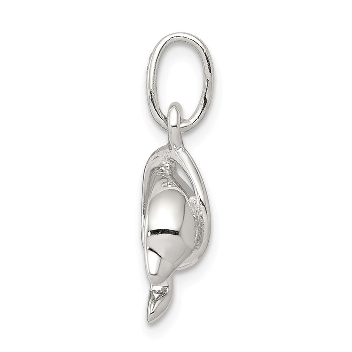 Million Charms 925 Sterling Silver Dolphin Diving Through Hoop Charm