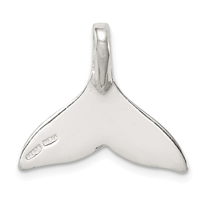 Million Charms 925 Sterling Silver Whale Tail Slide Pendant