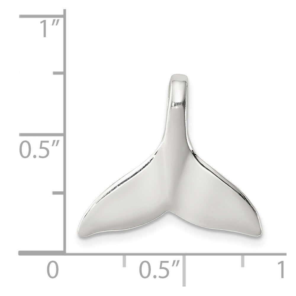 Million Charms 925 Sterling Silver Whale Tail Slide Pendant