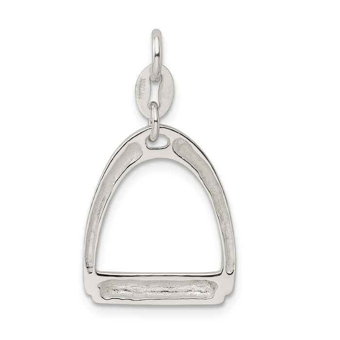 Million Charms 925 Sterling Silver Large Polished Horse Stirrup Charm