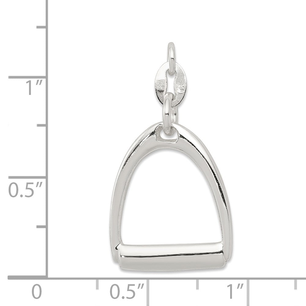 Million Charms 925 Sterling Silver Large Polished Horse Stirrup Charm