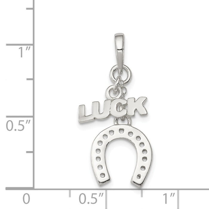 Million Charms 925 Sterling Silver Polished Luck & Horseshoe Pendant