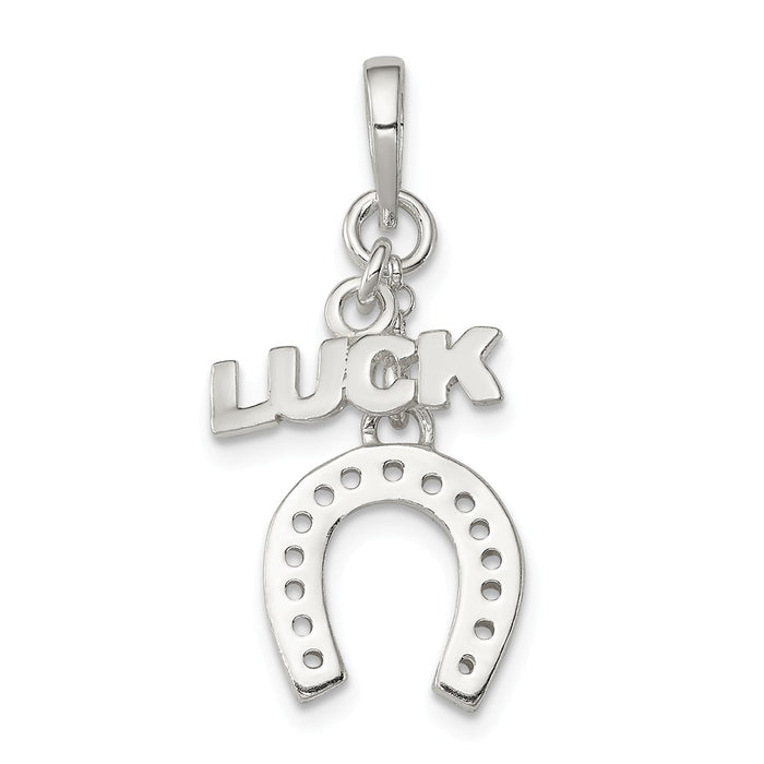 Million Charms 925 Sterling Silver Polished Luck & Horseshoe Pendant