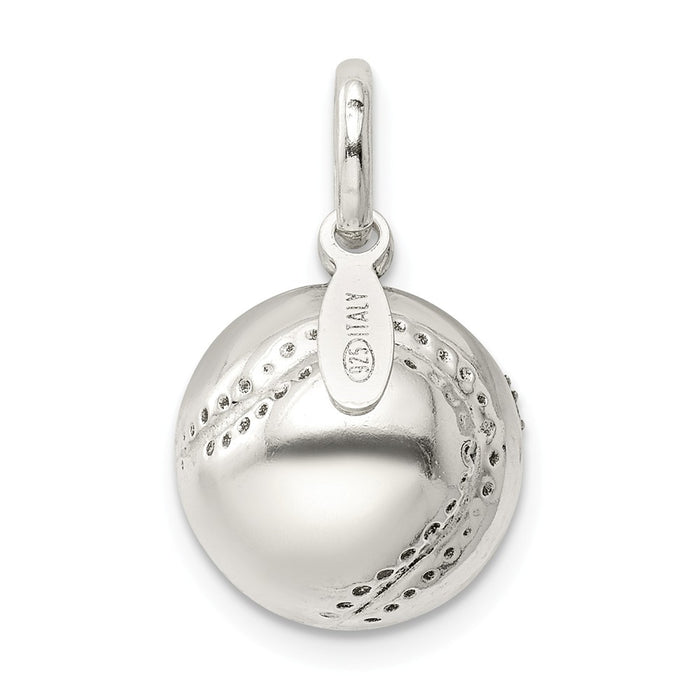 Million Charms 925 Sterling Silver 3D Sports Baseball Charm