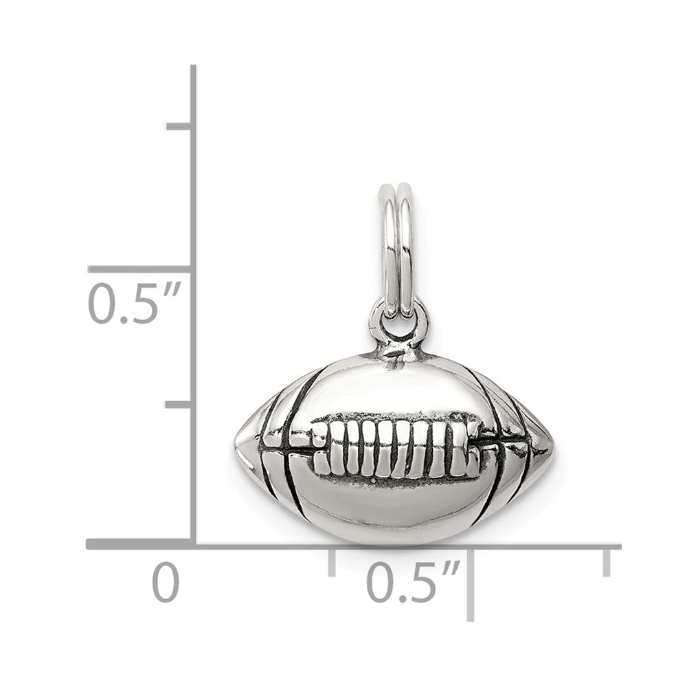 Million Charms 925 Sterling Silver Antiqued Sports Football Charm