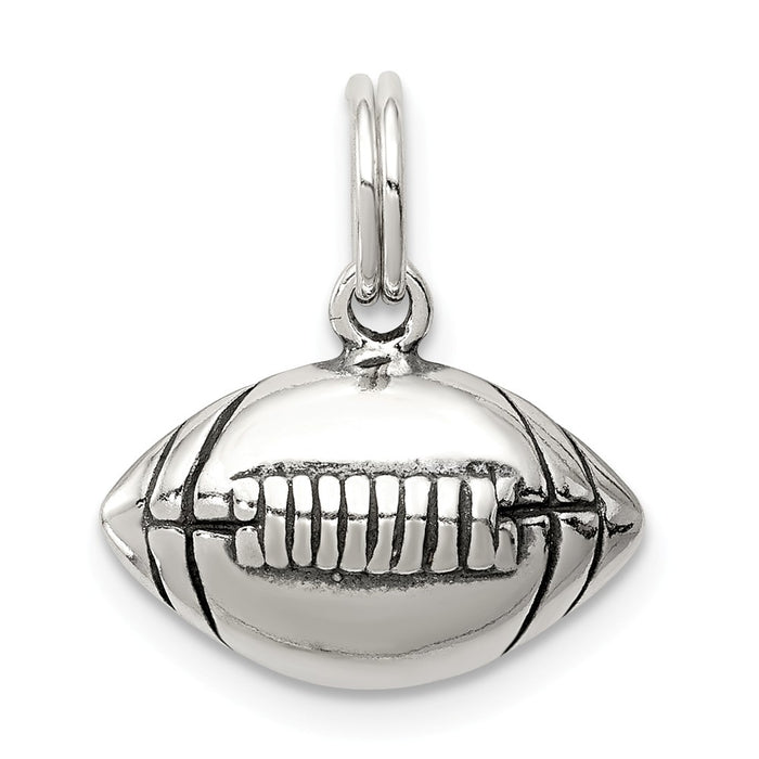 Million Charms 925 Sterling Silver Antiqued Sports Football Charm