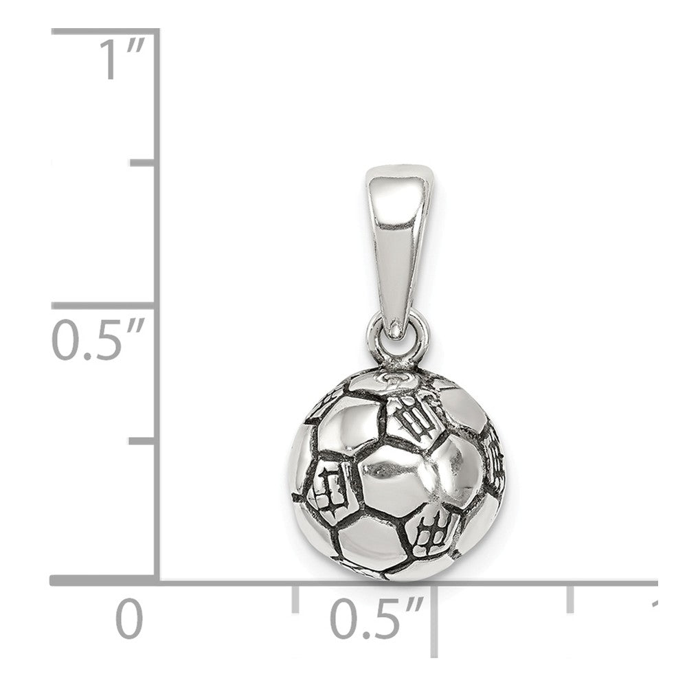 Million Charms 925 Sterling Silver Antiqued Sports Soccer Ball Pendant