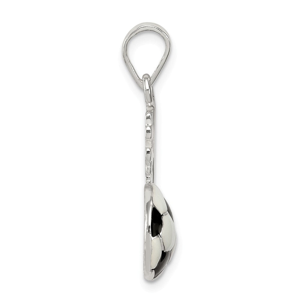 Million Charms 925 Sterling Silver Enameled & Polished Number One Sports Soccer Pendant