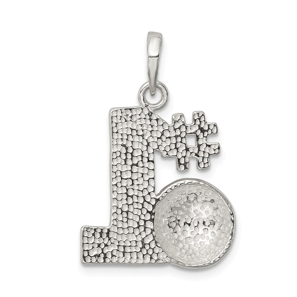 Million Charms 925 Sterling Silver Enameled & Polished Number One Sports Soccer Pendant