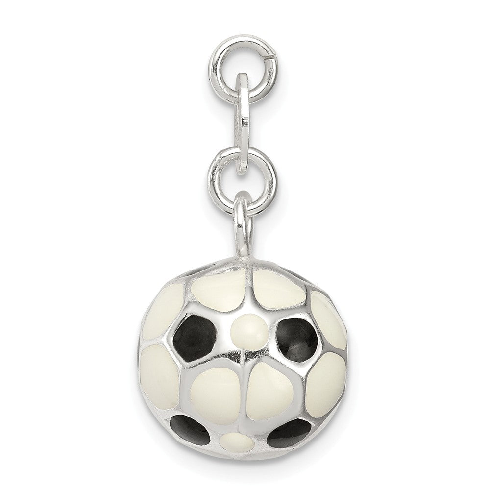 Million Charms 925 Sterling Silver Enameled Sports Soccer Ball Charm