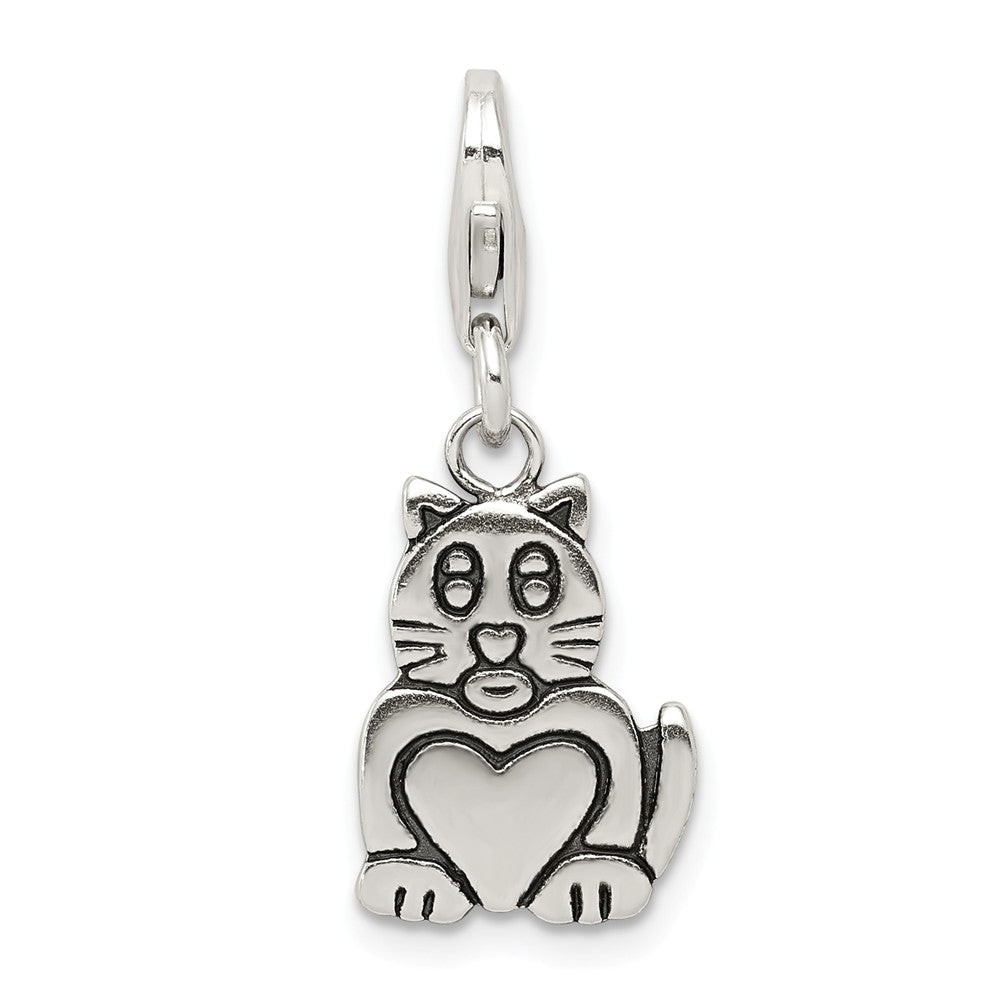 Million Charms 925 Sterling Silver Antiqued Cat Charm