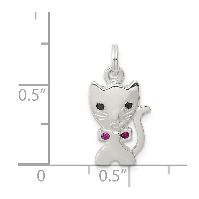 Million Charms 925 Sterling Silver Enameled Cat Charm
