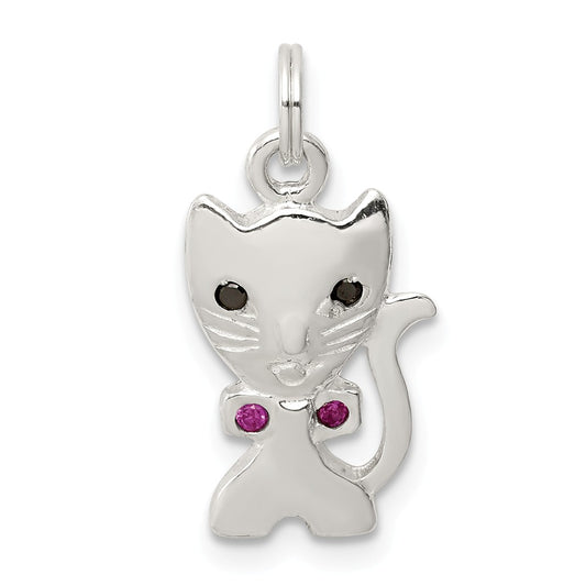 Million Charms 925 Sterling Silver Enameled Cat Charm