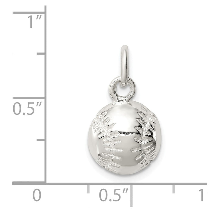Million Charms 925 Sterling Silver Sports Baseball Charm